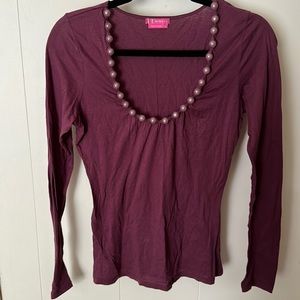 BCBG Girls Pearl Detailed Long Sleeve Sz Small